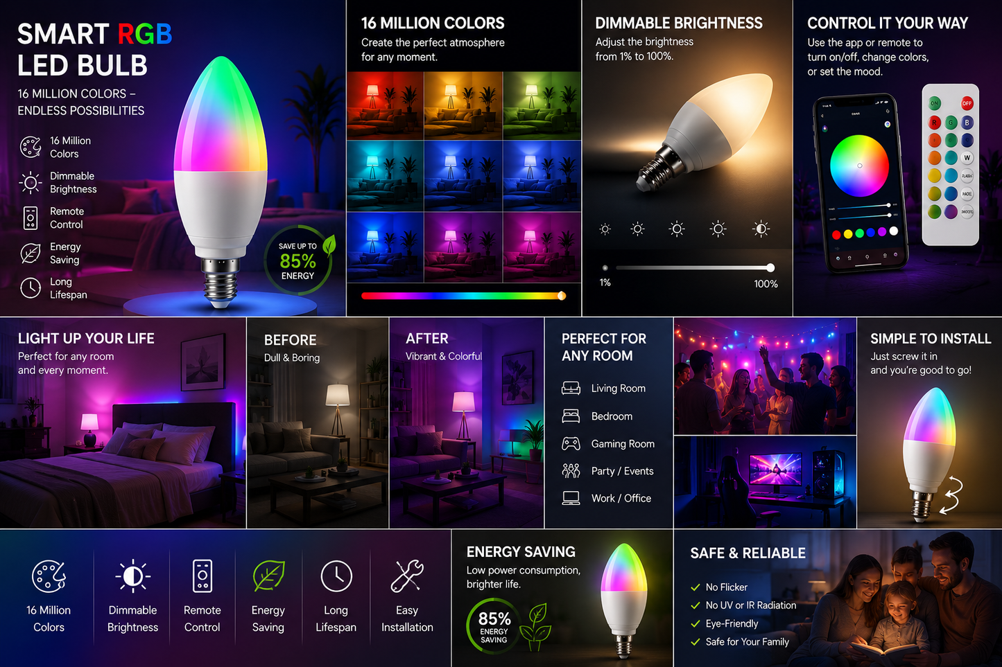 Veloro™ SmartGlow WiFi LED Lamp