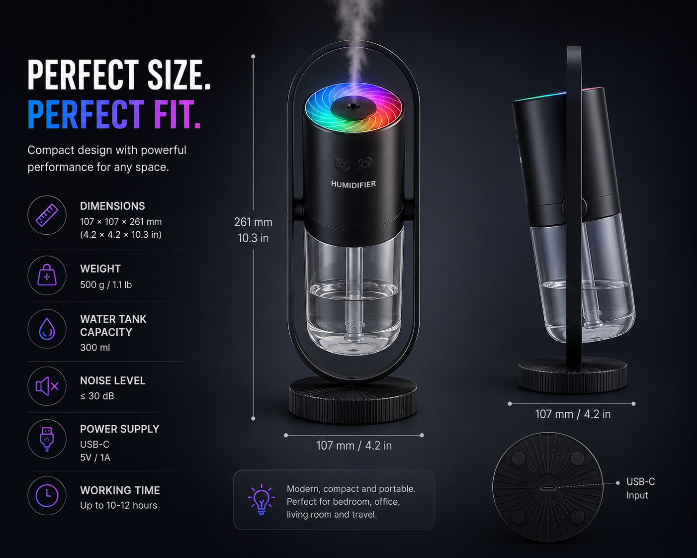 GlowMist™ Mini USB Air Humidifier